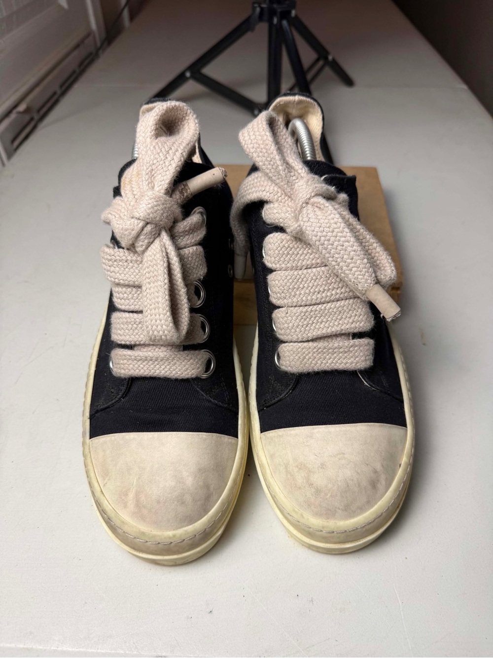 Rick Owens Jumbo Lace Low Top Hollywood Ramones Size 44 / 11 US Sneaker Shoes - Picture 5 of 7